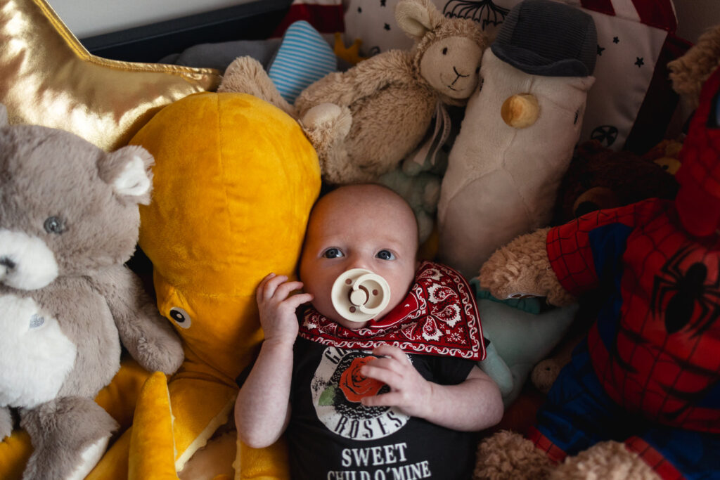Baby AJ during a calm in-home newborn photoshoot